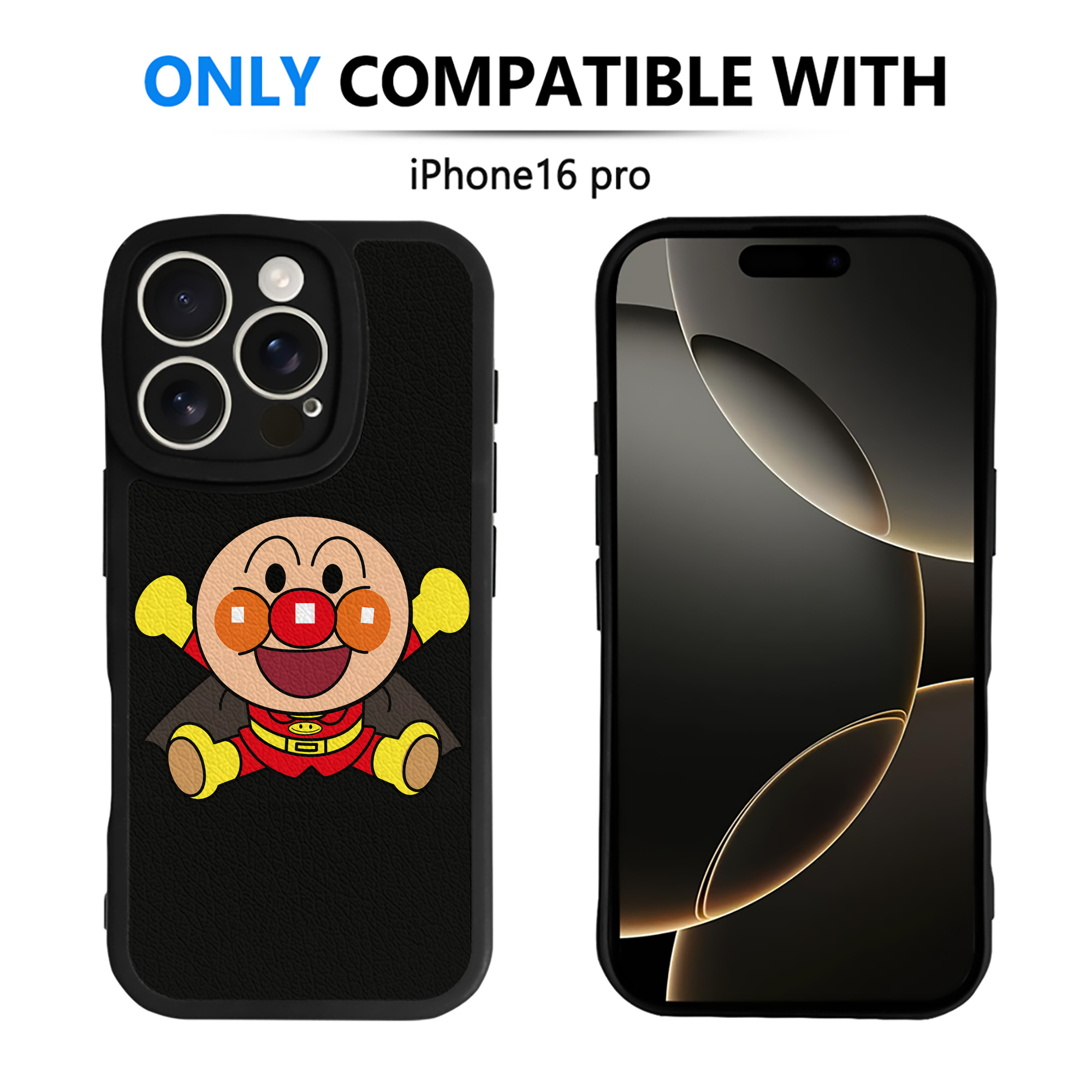 （画像用） アンパンマン Anpanman 【iPhone 16シリーズ対応】シリコンスマホケース（レザー調） 材質：シリコン